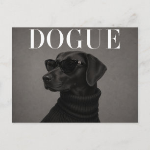 Carte Postale Portrait de chien Labrador noir de luxe