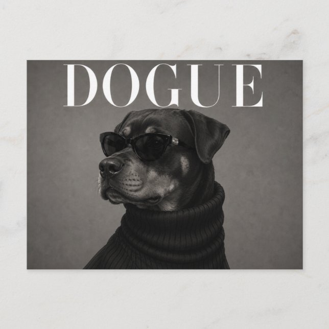 Carte Postale Portrait de chien Rottweiler de luxe (Devant)