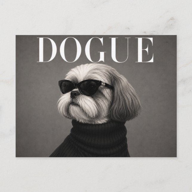 Carte Postale Portrait de chien Shih Tzu de luxe (Devant)