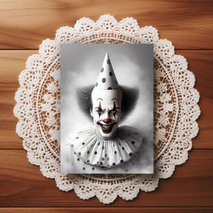 Carte Postale Portrait de clown effrayant moderne 