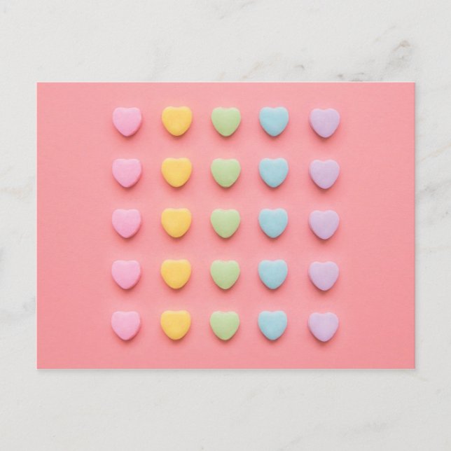 Carte Postale Portrait de Coeurs de bonbons (Devant)