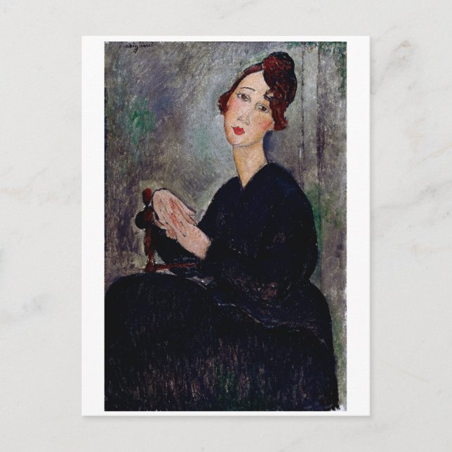 Carte Postale Portrait de Dedie, Modigliani (Devant)