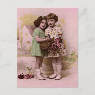 Carte Postale Portrait de deux jeunes filles françaises