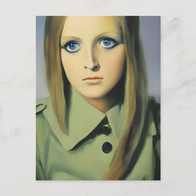 Carte Postale Portrait de femme vintage (Devant)