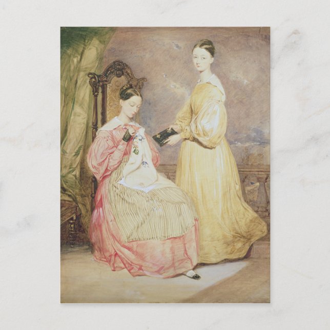 Carte Postale Portrait de Florence Nightingale et elle (Devant)