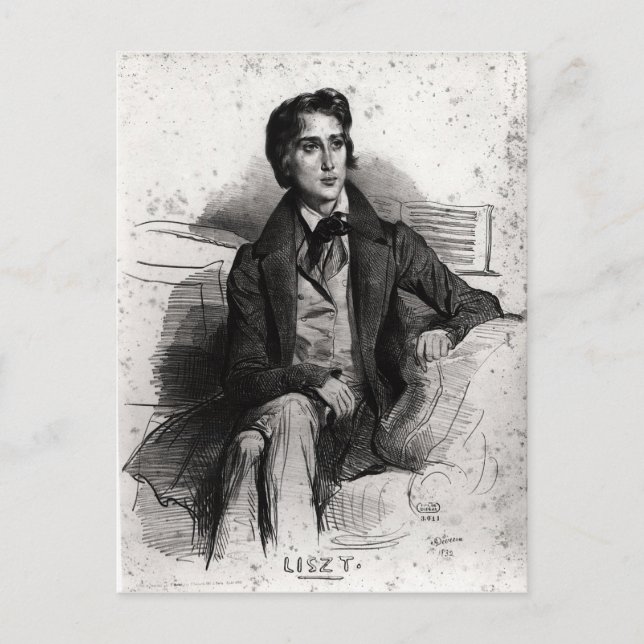 Carte Postale Portrait de Franz Liszt août 1832 (Devant)