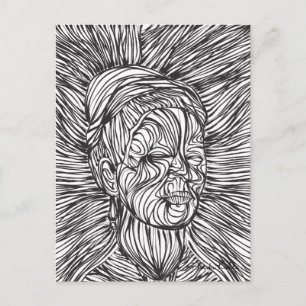 Carte Postale Portrait de Frida Kahlo Lines