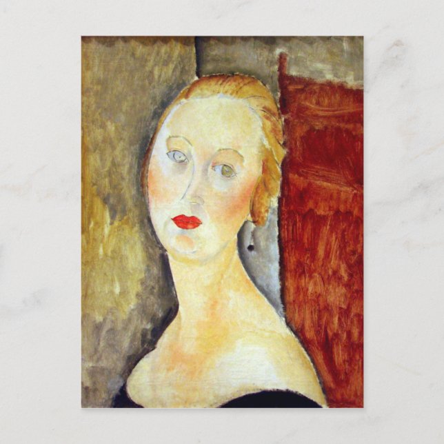 Carte Postale portrait de Germaine Survage par Amedeo Modigliani (Devant)