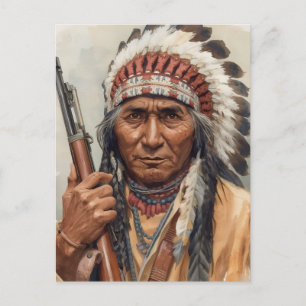 Carte Postale Portrait de Geronimo, chef de guerre indien