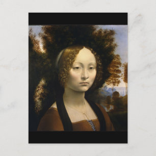 Carte Postale Portrait de Ginevra de Benci par Leonardo da Vinci