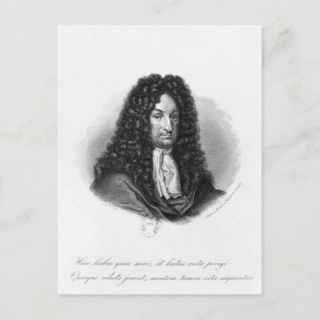 Carte Postale Portrait de Gottfried Wilhelm baron de Leibniz (Devant)