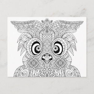 Carte Postale Portrait de hibou inspiré