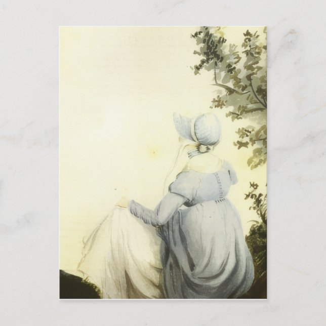 Carte Postale Portrait de Jane Austen à l'aquarelle (Devant)