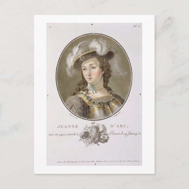 Carte Postale Portrait de Jeanne d'Arc (1412-31), 1787 (couleur (Devant)