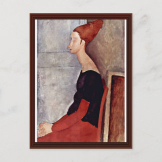 Carte Postale Portrait De Jeanne Hébuterne En Vêtements Sombres