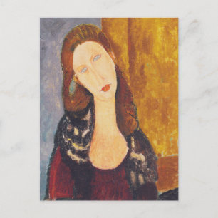 Carte Postale Portrait de Jeanne Hebuterne par Amedeo Modigliani