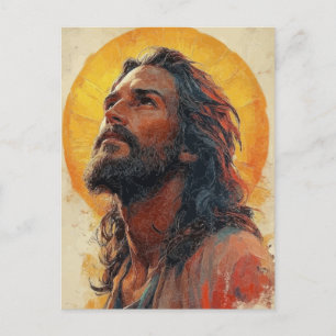 Carte postale portrait de Jésus – Chrétien aimant