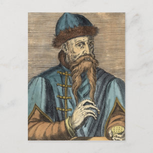 Carte Postale Portrait de Johannes Gutenberg 2