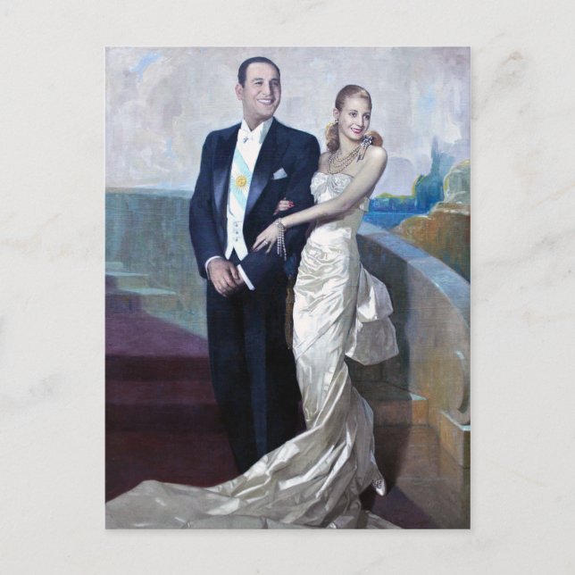 Carte Postale Portrait de Juan Domingo Perón et Eva Duarte (Devant)