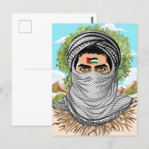 Carte Postale Portrait de la Liberté palestinienne