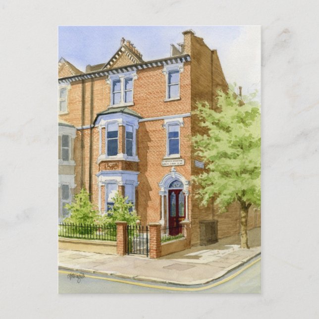 Carte Postale portrait de la maison d'aquarelle (Devant)