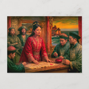 Carte Postale Portrait de la Reine Pirate Madame Ching