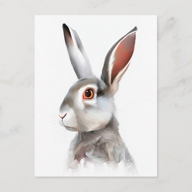 Carte Postale Portrait de lapin 026 (Devant)