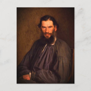 Carte Postale Portrait de Leo Tolstoï (par Ivan Kramskoi, 1873)