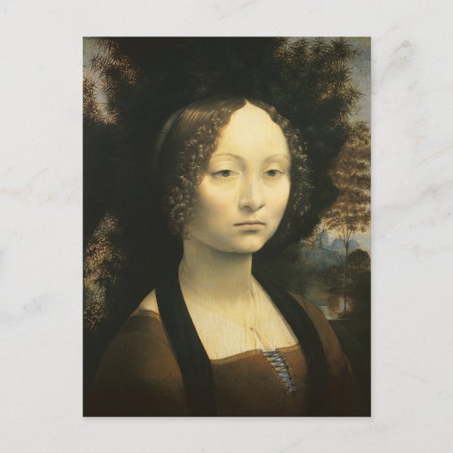 Carte Postale Portrait de Léonard de Vinci de Ginevra Benci (Devant)