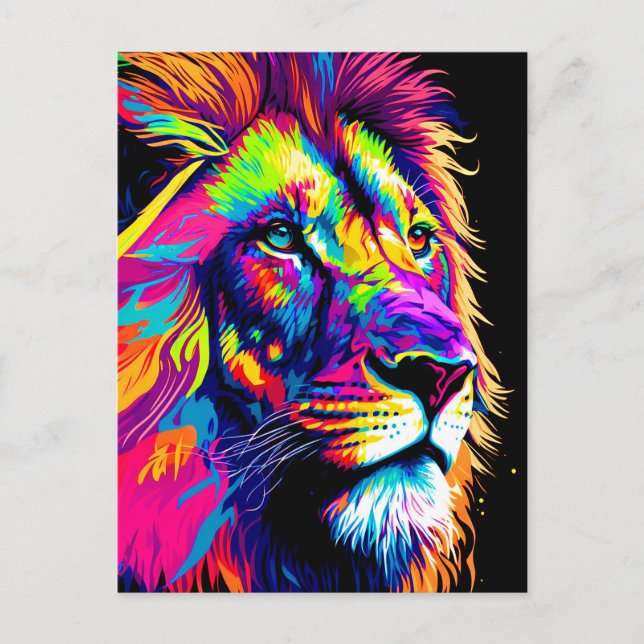 Carte Postale Portrait de Lion (Devant)
