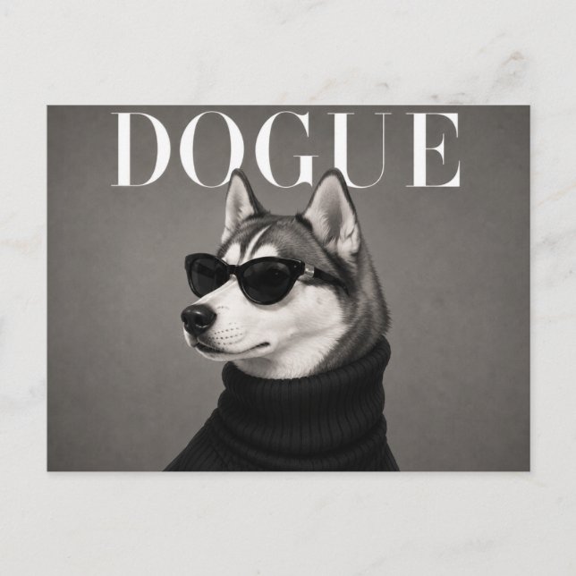 Carte Postale Portrait de luxe de Husky sibérien (Devant)