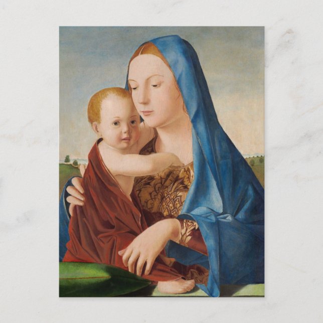 Carte Postale Portrait de Marie tenant le bébé Jésus (Devant)