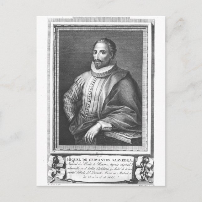 Carte Postale Portrait de Miguel de Cervantes Saavedra (Devant)