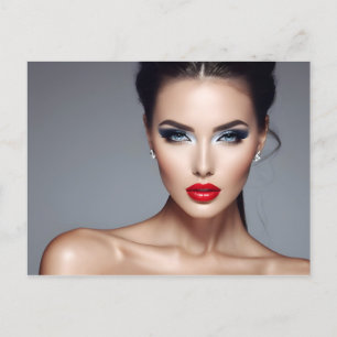 Carte Postale Portrait de mode de l'art féminin