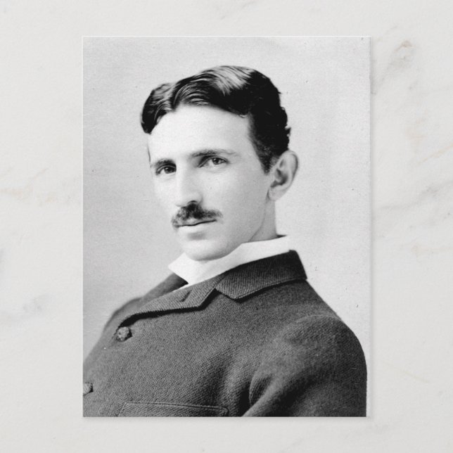 Carte Postale Portrait de Nikola Tesla (Devant)