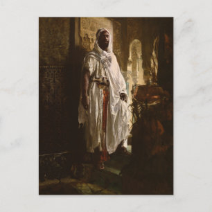 Carte Postale Portrait de peinture d'art africain de chef maure