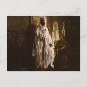 Carte Postale Portrait de peinture d'art africain de chef maure
