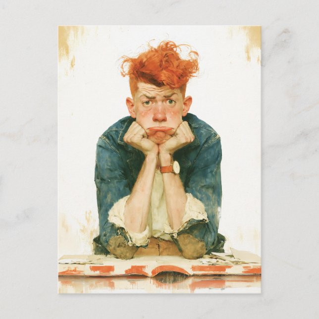 Carte Postale Portrait de rousse mélancolique (Devant)
