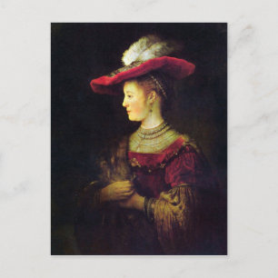 Carte Postale Portrait de Saskia par Rembrandt