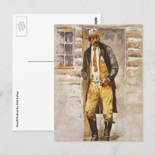 Carte Postale Portrait de shérif par Seltzer, Cowboy vintage de 