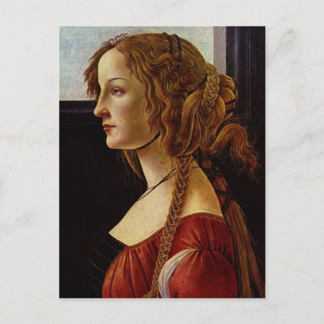 Carte Postale Portrait de Simonetta Vespucci par Botticelli (Devant)