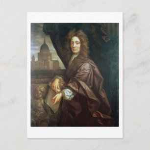 Carte Postale Portrait de Sir Christopher Wren (huile sur toile)