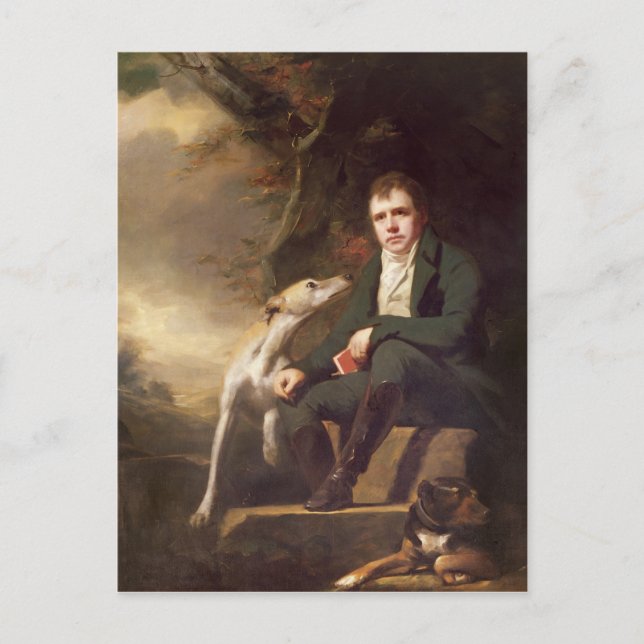 Carte Postale Portrait de Sir Walter Scott et ses chiens (Devant)