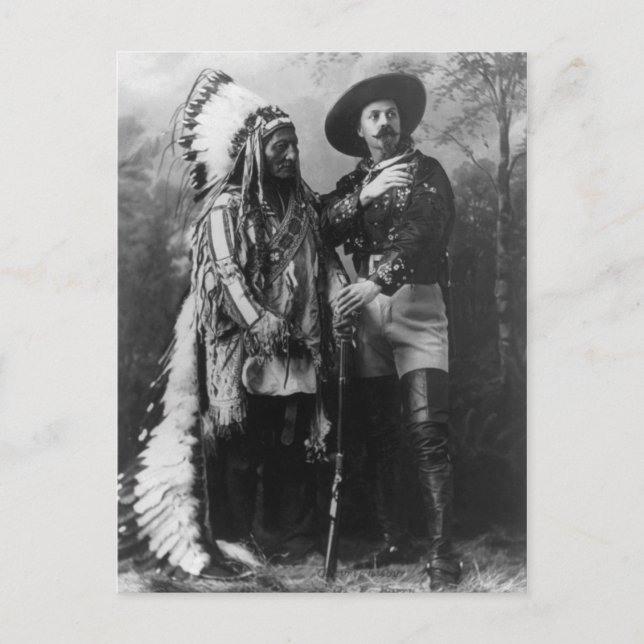Carte Postale Portrait de Sitting Bull et Buffalo Bill de 1885 (Devant)