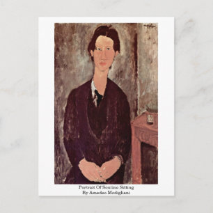Carte Postale Portrait De Soutine Assis Par Amedeo Modigliani