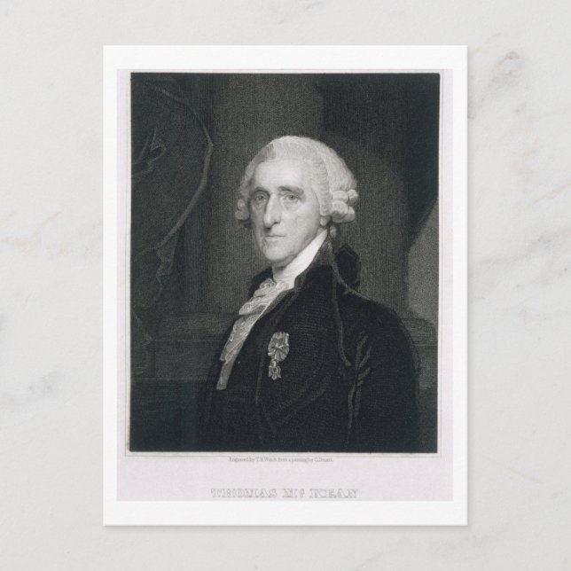 Carte Postale Portrait de Thomas McKean, gravé par Thomas B. W (Devant)