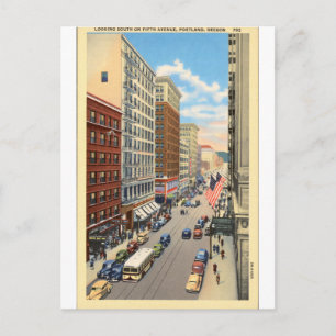 Carte Postale Portrait de tramway vintage de la cinquième avenue