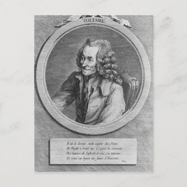 Carte Postale Portrait de Voltaire, tiré d'un dessin (Devant)