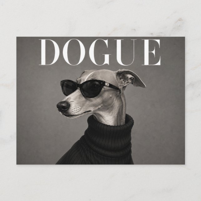Carte Postale Portrait de Whippet de Luxe (Devant)