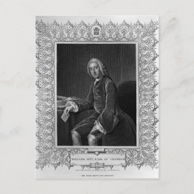 Carte Postale Portrait de William Pitt, 1er comte de Chatham (Devant)